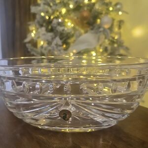 VTG WATERFORD CRYSTAL OVERTURE 10" OVAL BOWL SIGNED & STICKERED MINT CONDITION